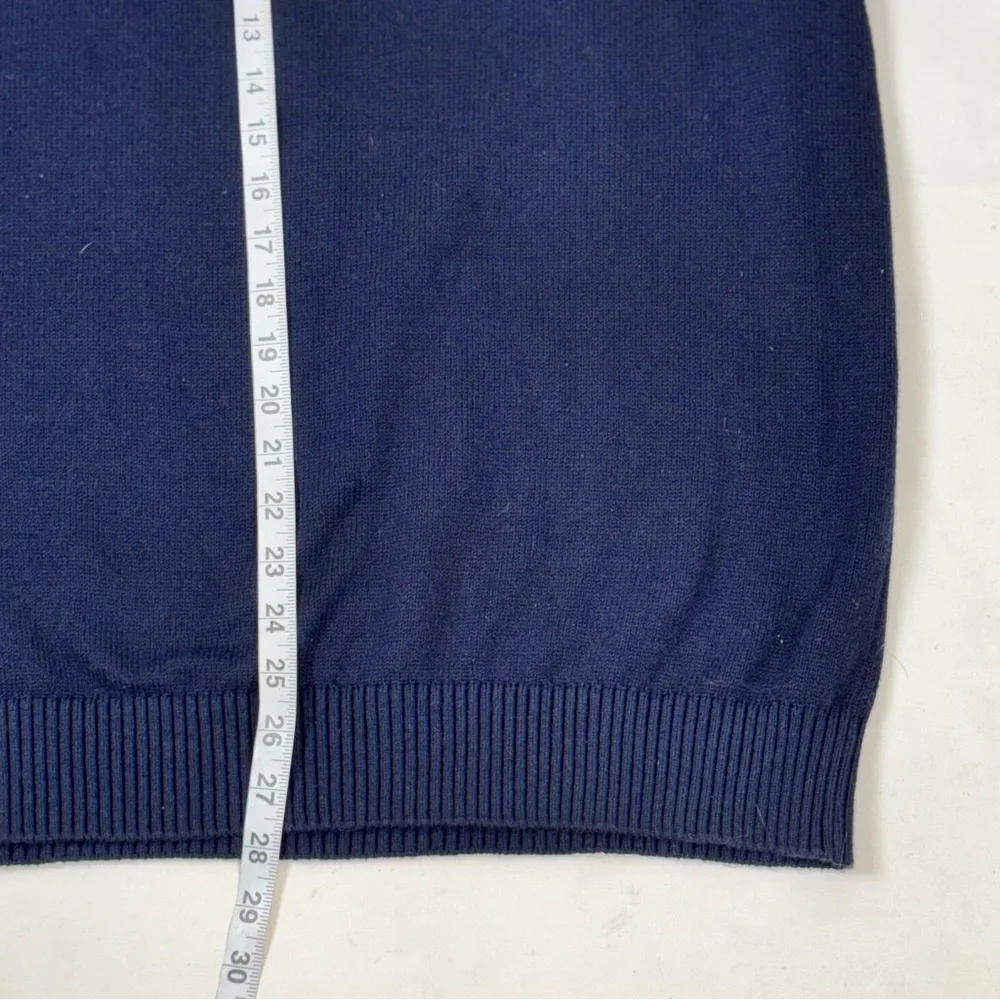 G.H. Bass & Co. Men's XL Navy Zip-Up Sweater Cotton/Wool Blend